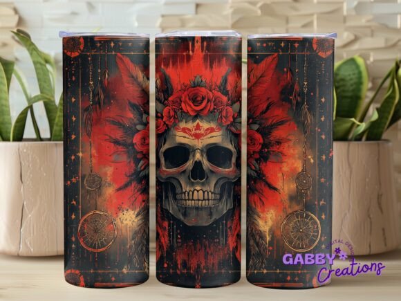 Aztec Skull Tumbler Wrap