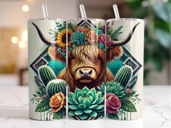 Boho Highland Cow Tumbler Wrap Review