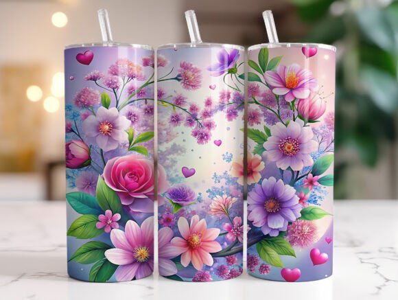 Enchanted Garden Glow Floral Tumbler