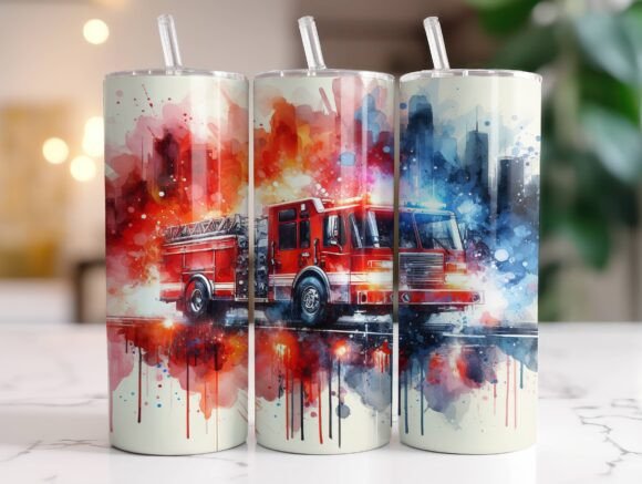 Fire Truck Tumbler Wrap Design Review