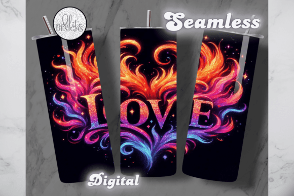 Flaming Love Valentine Tumbler Wrap