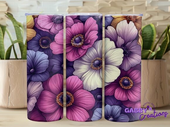 Floral 20oz Skinny Tumbler Wrap PNG Review