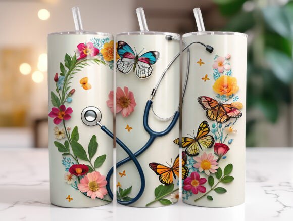 Floral Stethoscope Nurse Tumbler Wrap Review