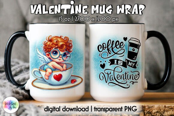 Funny Cupid Valentine Mug Wrap Embroidery