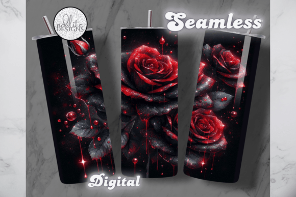 Gothic Black Red Glitter Rose Wrap Review