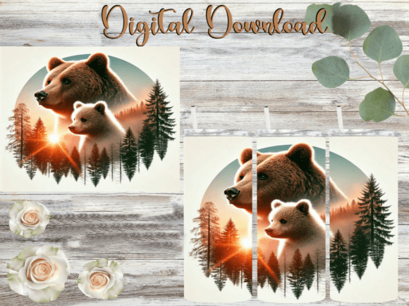 Mama and Baby Bear Sunset Embroidery Design Review
