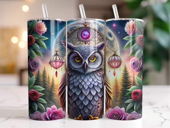 Owl Floral 20oz Tumbler Wrap PNG Design Review
