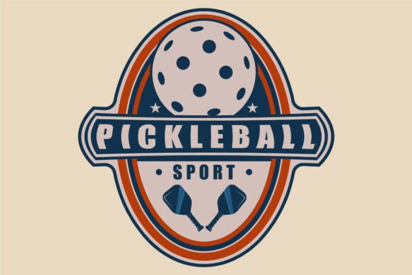 Pickleball Logo Sport Design for Embroidery Projects