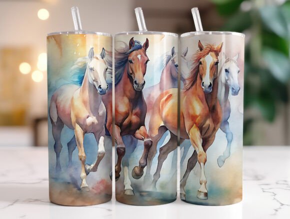 Running Horses Tumbler Wrap Design Review