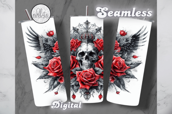 Skull and Roses W Wings Tumbler Wrap Review