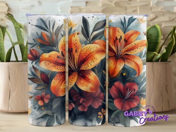 Watercolor Floral Tumbler Wrap
