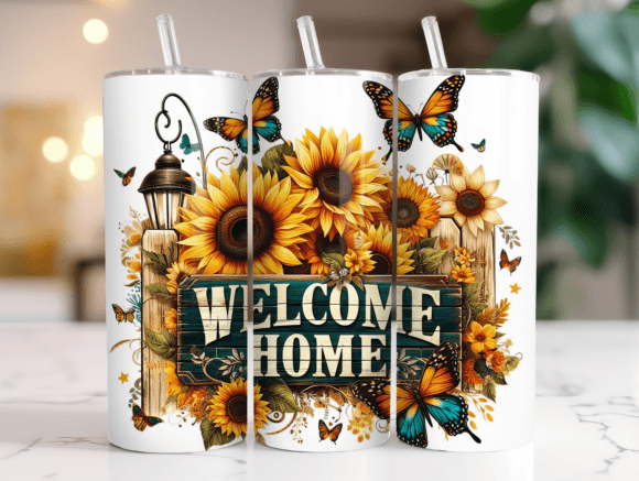 Welcome Home Floral Tumbler Wrap