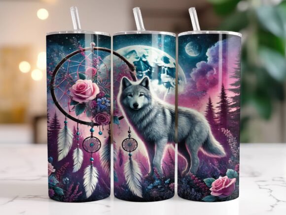 Wolf Dreamcatcher Tumbler Wrap Design Review
